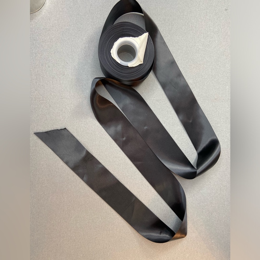 Black Satin Ribbon Roll 24 yards x 2” width